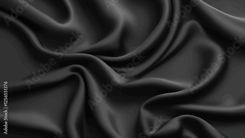Ebony Silk Elegance: An artful composition showcases a stunning display of ebony silk fabric, its rich color and delicate folds capturing the light and creating a luxurious visual tapestry.
