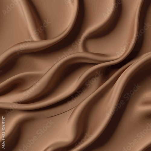 Abstract Brown Silk: A rich, decadent brown silk fabric,  smooth and flowing, creating elegant swirls and textures. This photo invites you to touch the soft, luxurious feel of this exquisite material.