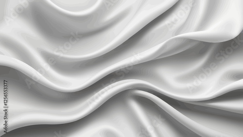 Luxurious Fabric: Silken waves ripple across a pristine, delicate surface, the smooth curves and subtle shadows creating an elegant display of refined texture.