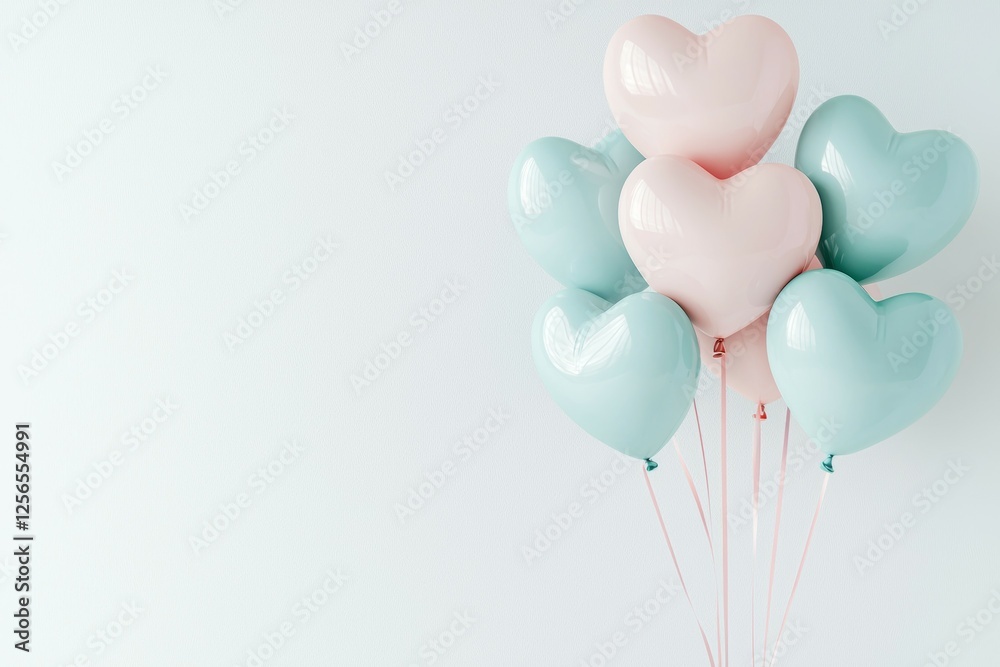 Bunch of balloons with hearts on them Bunch of balloons with hearts on them