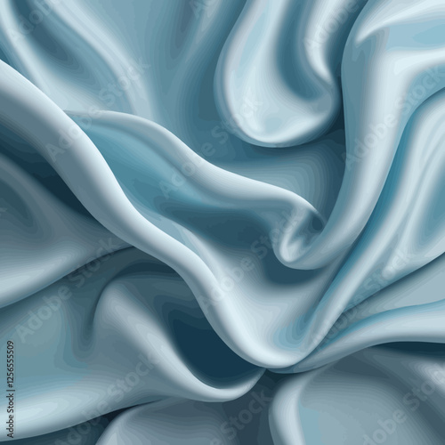 Blue Silk Drape: Luxurious folds of light blue silk fabric create an elegant and smooth texture. The subtle light and shadow play enhances the smoothness and luxurious feel of the material.