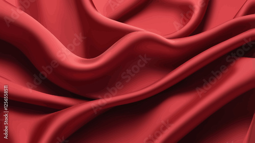 Scarlet Silk Serenity: A close-up shot captures the fluidity and opulence of scarlet silk, its elegant folds and curves creating a captivating display of texture and color.