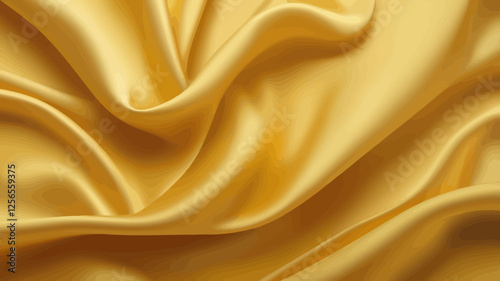 Luminous Gold: The radiant curves of draped golden silk create a visual symphony of elegance and opulence, embodying luxury and tactile beauty.