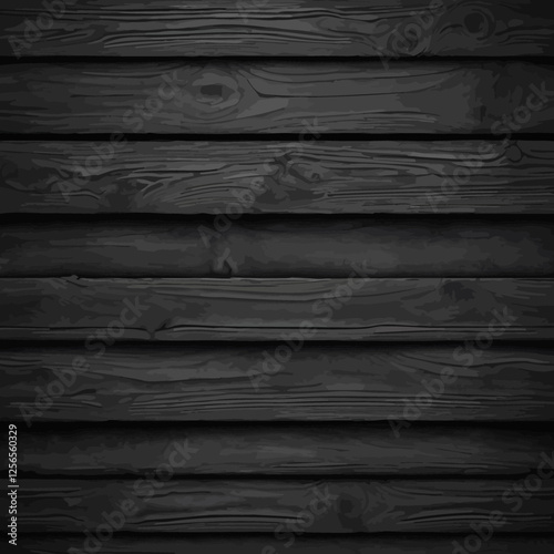 Dark Wooden Planks: A close-up shot reveals the stark beauty of dark wooden planks arranged horizontally, showcasing intricate textures and subtle tonal variations.