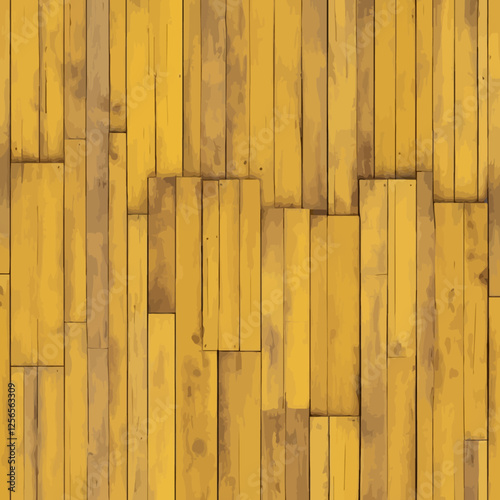 Yellow Wooden Plank Texture: A seamless, rustic texture of weathered yellow wooden planks with an uneven pattern and a vintage feel, perfect for design projects requiring a warm and inviting touch.