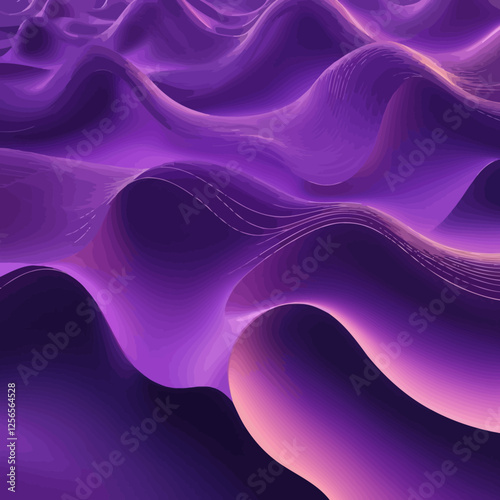 Vivid Purple Wavelengths: An artistic depiction of undulating, dynamic waves in shades of purple, creating a captivating visual exploration of energy and motion.