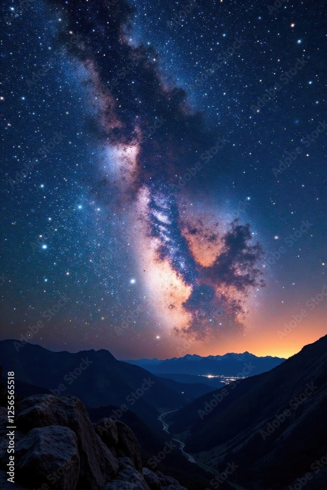Beautiful View of the Milky Way Galaxy Under a Dark Sky , stars, cosmos Beautiful View of the Milky Way Galaxy Under a Dark Sky , stars, cosmos