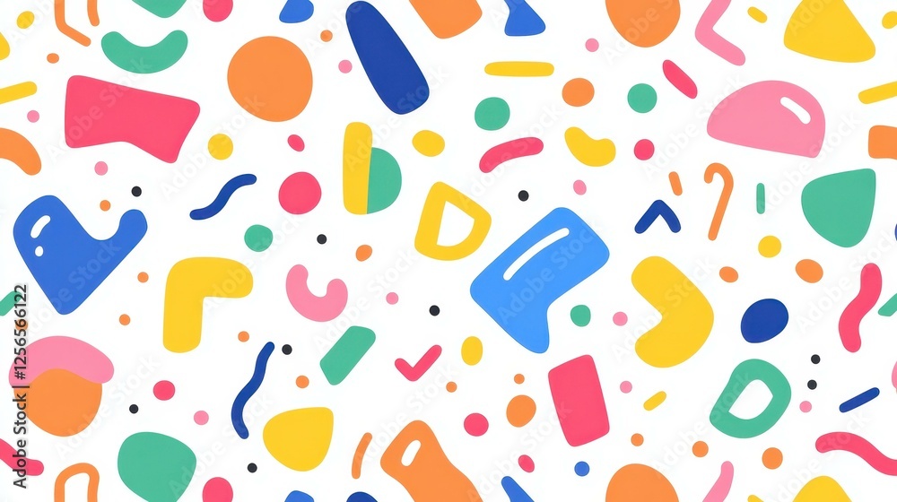 Φωτογραφία Bright and vibrant sinspired seamless pattern featuring playful geometric shapes, perfect for kids decor and trendy designs