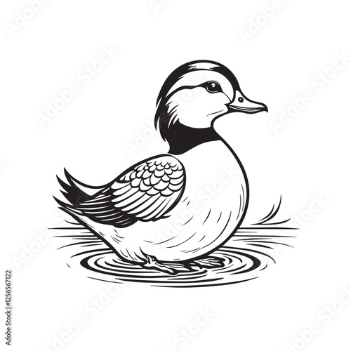 Illustration of a mandarin duck