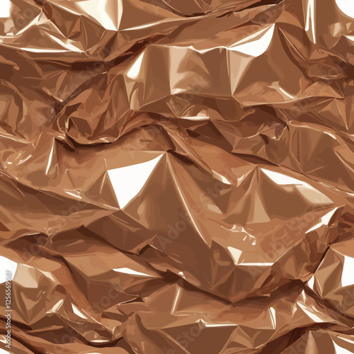 Crinkled copper texture: An abstract close-up showcases a highly detailed view of crinkled copper foil. This image evokes a sense of luxury and artistry.
