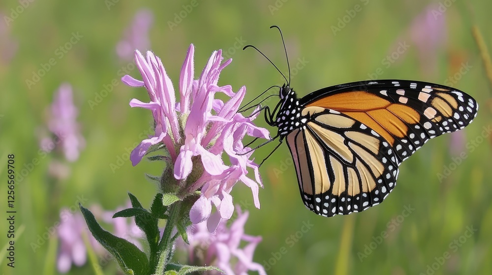 Colorful butterfly on a sunlit flower in a bright meadow. Colorful butterfly on a sunlit flower in a bright meadow.
