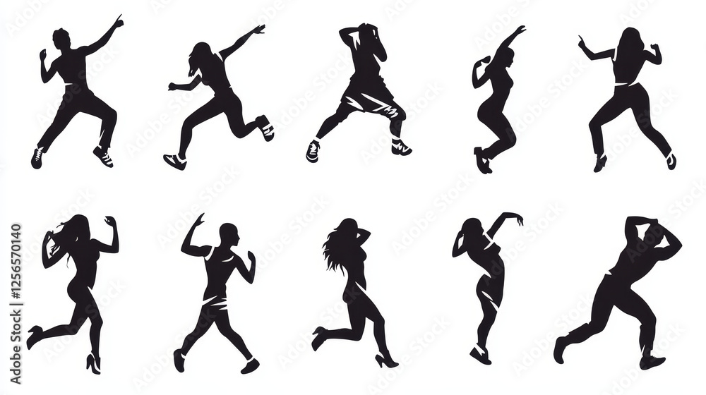 Dancing people and sportsman icons for design - also as emblem. Jpeg version also available in gallery Dancing people and sportsman icons for design - also as emblem. Jpeg version also available in gallery