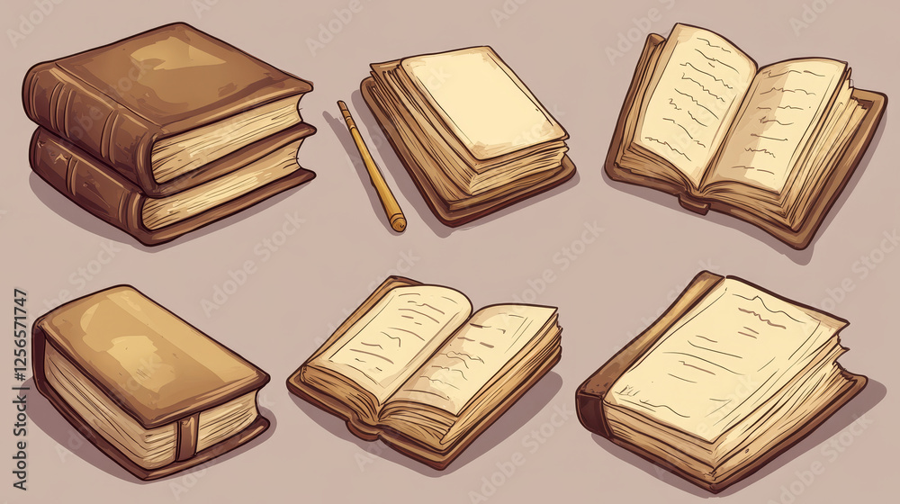 Cartoon opened book, textbook and bestseller. Vector school dictionary, open literature novel, fairytale, encyclopedia or verses volume with blank white pages top view. Isolated object Cartoon opened book, textbook and bestseller. Vector school dictionary, open literature novel, fairytale, encyclopedia or verses volume with blank white pages top view. Isolated object
