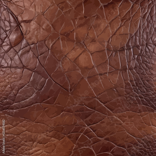 Earthy Textures: A close-up view of a rich, textured brown leather surface, showcasing the intricate patterns and natural imperfections.