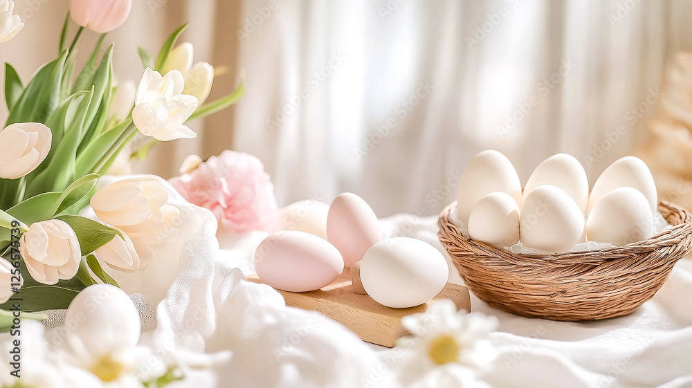 Pastel Easter Decor in a Cozy Living Room Pastel Easter Decor in a Cozy Living Room