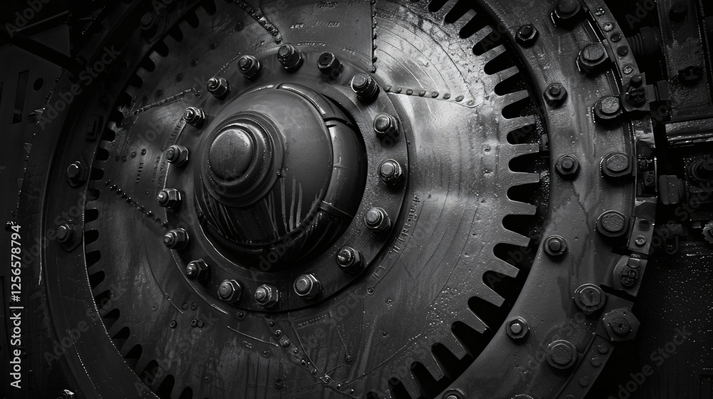 Close-up of the heavy machinery at work in an ironworks facility, showcasing the smooth textures of the metal and the mechanical precision. Close-up of the heavy machinery at work in an ironworks facility, showcasing the smooth textures of the metal and the mechanical precision.