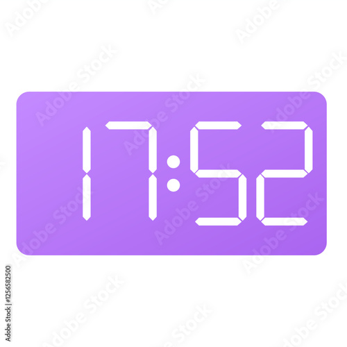Purple smartwatch interface displaying 17:52 vector on white background, modern digital design.