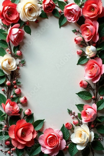 Ornate artificial flower wall in vintage style, artificial, floral, wall