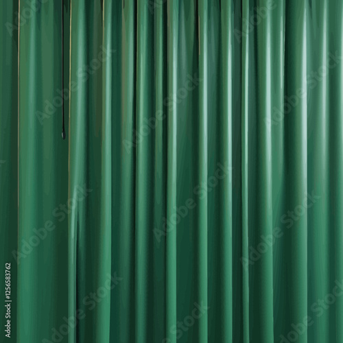 Elegant Green Drapery: A close-up of smooth, verdant drapery showcases the fabric's rich texture and the elegant folds, evoking a sense of sophisticated interior design.