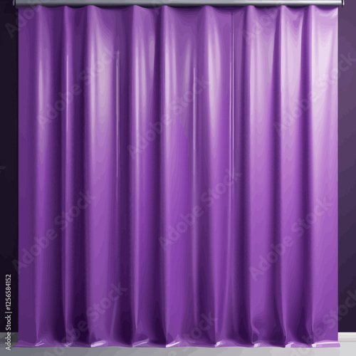 Purple Curtain Elegance: A close-up of a luxurious, draped purple curtain. It's a symbol of elegance and privacy. The fabric's texture creates a stunning visual effect. 