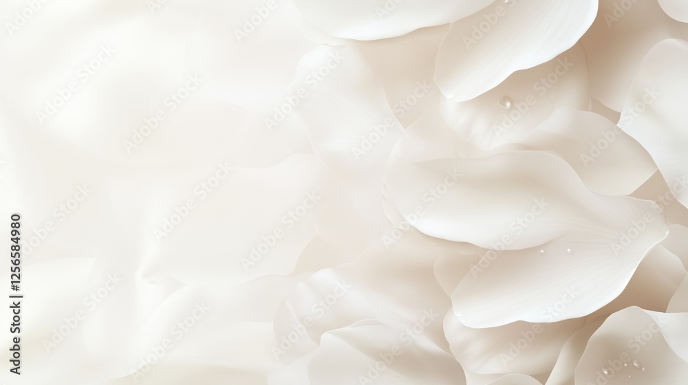 Fototapeta premium Creamy Abstract Texture: Soft, flowing forms in creamy off-white hues create a delicate and ethereal abstract image, perfect for backgrounds or design elements. 