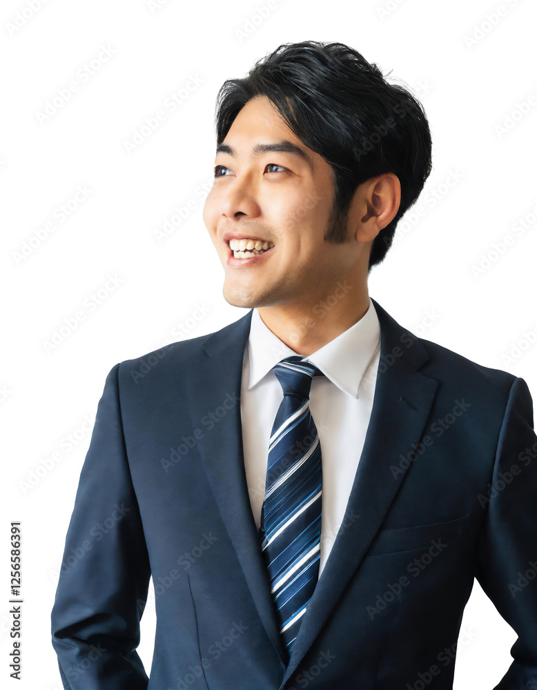 Portrait of only one Man. White Background. Portrait of only one Man. White Background.