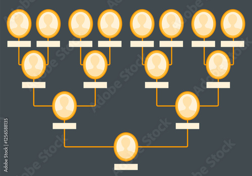 Genealogical tree of your family. Family tree human avatars relationship scheme illustration. Family tree, pedigree or ancestry chart template. Family genealogical tree icons infographic avatars