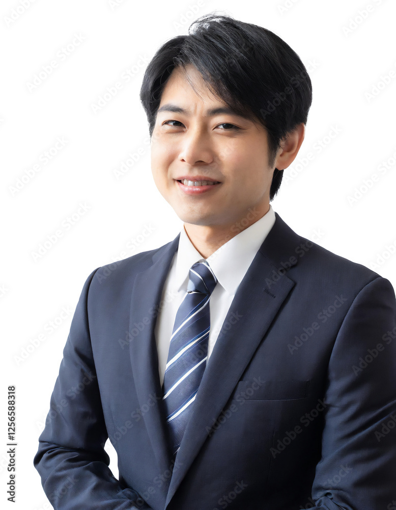Portrait of only one Man. White Background. Portrait of only one Man. White Background.