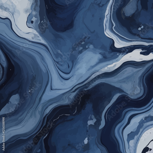 Fluid Blues: An artistic display of mesmerizing swirling shades of blue, resembling flowing water, creating a dynamic and immersive visual experience.