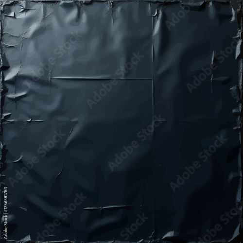 Dark Grunge Background Texture: A weathered, worn, and crumpled piece of dark blue paper with a rough texture, evoking a feeling of nostalgia, mystery, or age.