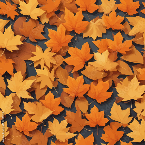 Autumn Maple Leaves: A vibrant collection of autumn maple leaves in shades of orange, brown, and red, creating a rich and warm autumnal texture.