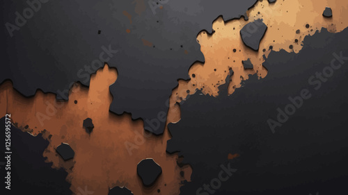 Rust and Elegance: A close-up captures the textured beauty of weathered metal, revealing the striking contrast between dark tones and the rich patina of age and rust. 