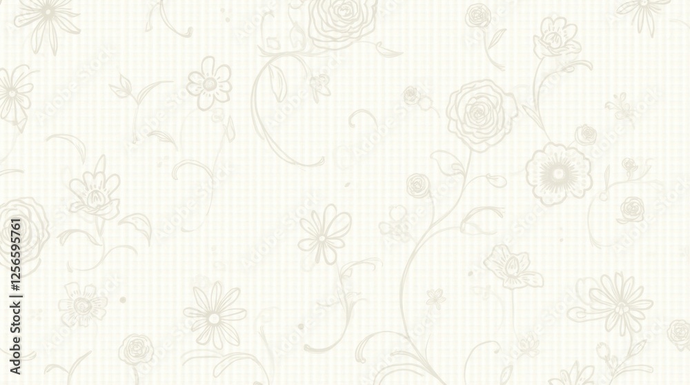 A soft, monochromatic floral pattern with intricate flowers on a light background, perfect for elegant, minimalistic designs. Ideal for home decor, textiles, and stationery. A soft, monochromatic floral pattern with intricate flowers on a light background, perfect for elegant, minimalistic designs. Ideal for home decor, textiles, and stationery.