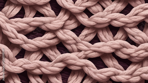 Textile knot structure: an image shows the beauty and complexity of the intertwining knots that make up the textile's structure