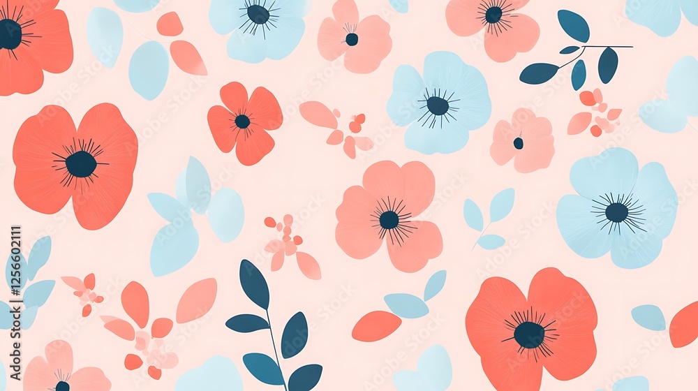 Pastel Floral Pattern Delicate Blooms Soft Hues Pastel Floral Pattern Delicate Blooms Soft Hues