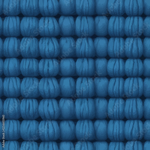 Blue fabric pattern :A symmetrical arrangement of blue fabric, showcasing the texture and uniformity. This visually captivating image is a testament to detail.