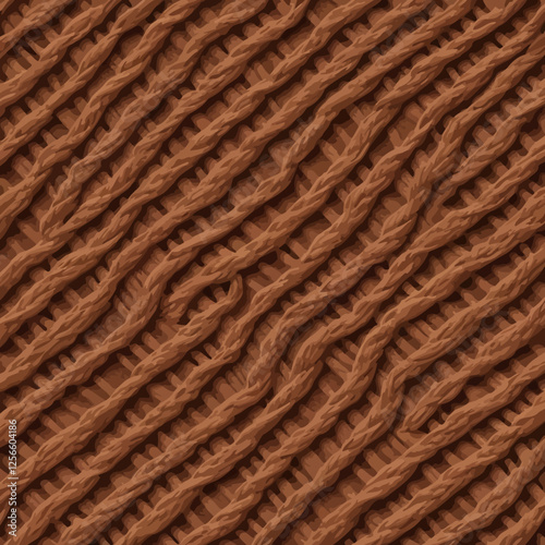 Rustic Knit Texture:  A close-up shot reveals the intricate woven texture of a warm, rich brown knitted fabric. The soft.