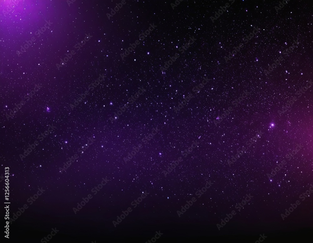 Fototapeta premium A mesmerizing night sky filled with stars, illuminated by soft purple hues.