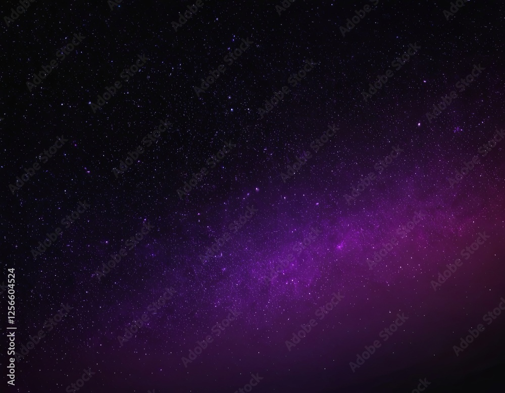 Fototapeta premium A mesmerizing view of a starry night sky with vibrant purple hues blending into darkness.