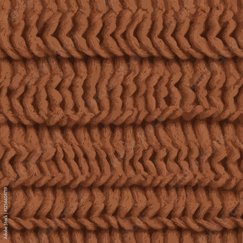Rustic Knit Texture:  A close-up shot reveals the intricate woven texture of a warm, rich brown knitted fabric. The soft.