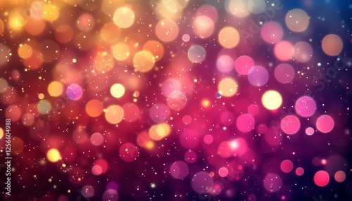 Colorful Festive Sparkles and Abstract Bokeh Background Design. Colorful Defocused Lights.