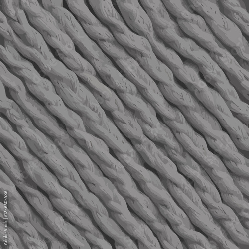 Braided Texture in Grey: A detailed shot highlighting the intricate texture of a sturdy grey braid, creating a captivating visual of woven patterns and tactile elegance.
