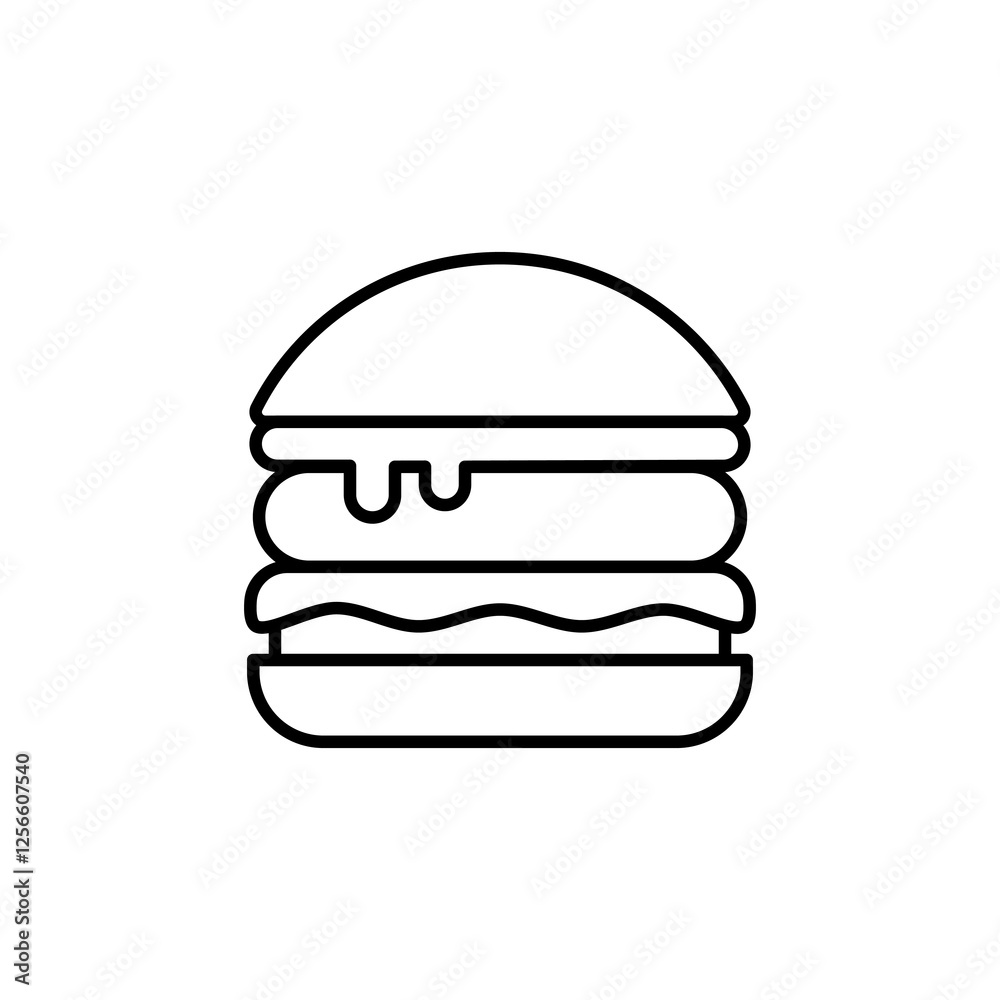 Burger Icon. Burger Vector Icon in line style design. Burger Symbol.