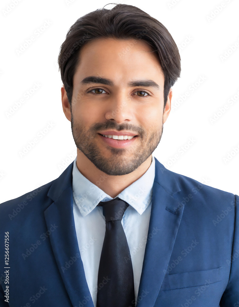 Portrait of only one Man. White Background. Portrait of only one Man. White Background.