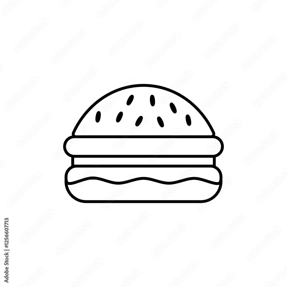 Burger Icon. Burger Vector Icon in line style design. Burger Symbol. Burger Icon. Burger Vector Icon in line style design. Burger Symbol.