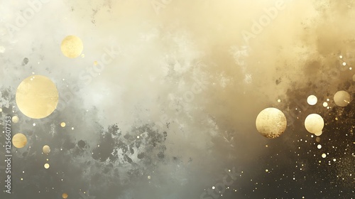 Golden Celestial Abstract Art Background Design