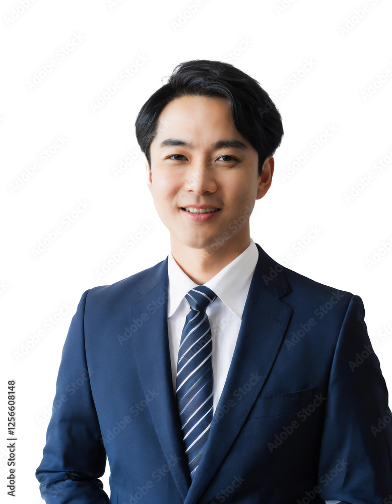 Portrait of only one Man. White Background. Portrait of only one Man. White Background.