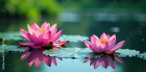 Lotus flowers floating on calm water surface , water, lotus, peaceful