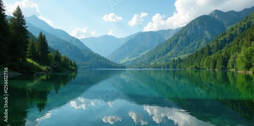 Titisee's emerald waters reflect Black Forest's lush hills , reflection, hills, fauna
