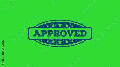 Approved Stamp Animation Green Screen Background 4K Video